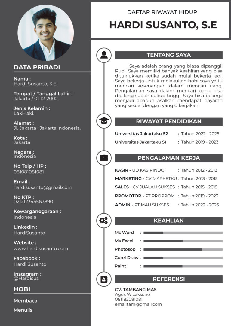 Contoh CV Lamaran Kerja PDF Yang Baik Dan Benar Terbaru 2024 - Blog BikinCV