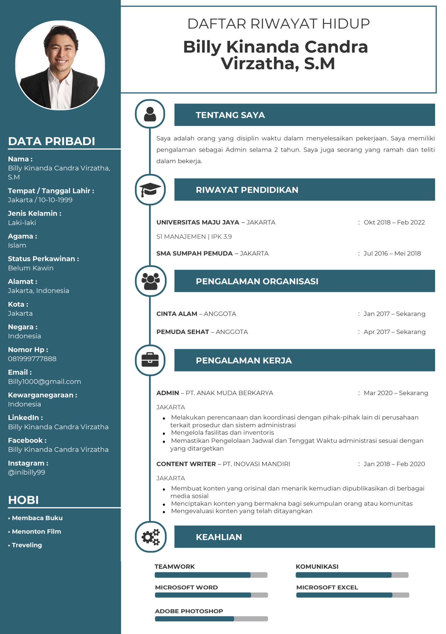 Contoh CV Admin Untuk Melamar Kerja 2024 - Blog BikinCV