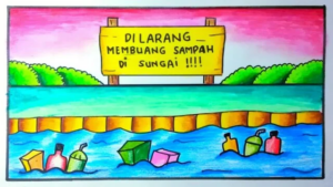 Poster Dilarang Membuang Sampah di Sungai