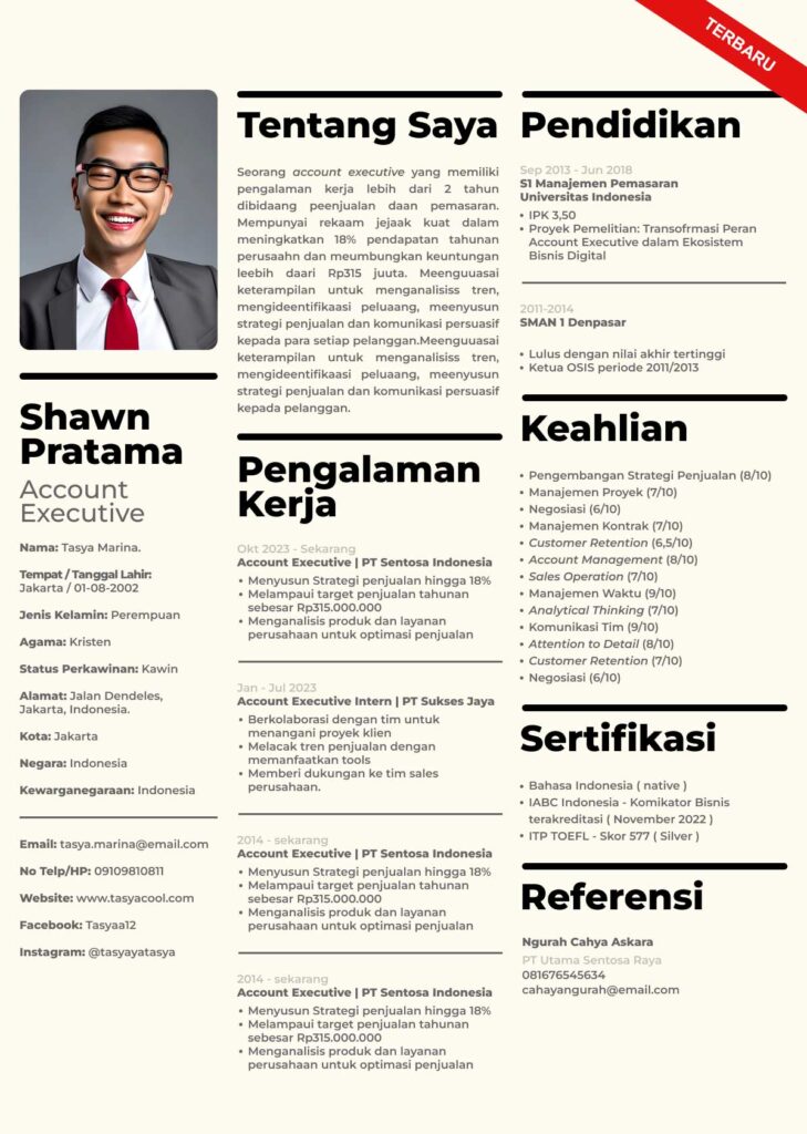 Template CV Melasti